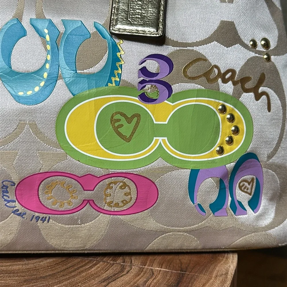 *RARE* COACH Poppy Kisslock Metallic Gold Tote